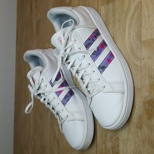 Adidas Athletic Shoes, size 9.5, floral/white